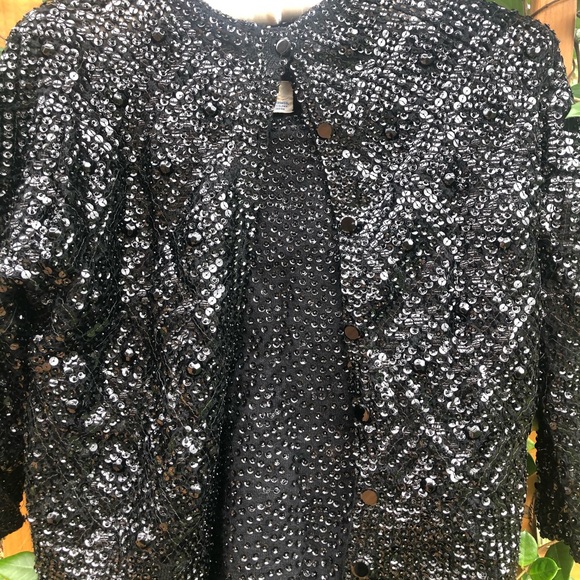 Fab Lee Sweaters - Vintage 1950s Sequin Pastille Sweater Set RARE XS